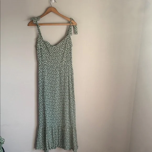 REFORMATION Nikita Midi Floral Green Dress 12 - Picture 2 of 13